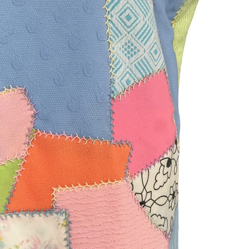 Vintage Pastel Floral Patchwork Quilt Throw 50x62‎